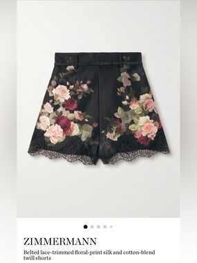 Zimmermann Hypnotic Floral Lace-Trim High-Waist Shorts